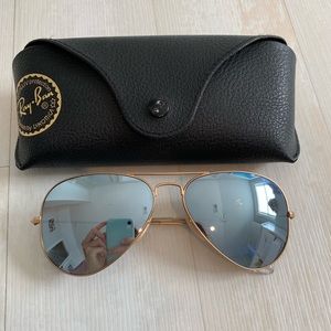 Silver rayban classic aviator sunglasses
